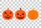 Set of Pumpkin Halloween icon vector. October celebration flat silhouette illustration design