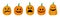 A set of pumpkins with grimaces on a white background. Flat style. Halloween collection