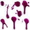 Set of purple nail polish paint blots