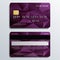 Set of Purple Premium Credit Cards : Vector Illustration