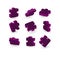 Set of purple puzzle piece 3d isolated. vector illustration