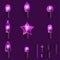 Set of purple shining garland lights