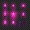 Set of purple shining garland lights