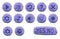 Set of purple stone round buttons