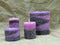 Set of purple wax candles