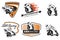 Set of racing motorcycle logo, badges and icons.