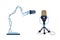 set of Radio microphones. Radio day vector solid icons. Podcast. Vector flat illustration, icon, logo design isolated on