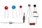 Set of radio parts for soldering, isolated