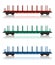 Set of railroad flatcars