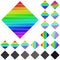 Set of rainbow diagonal square logo designs