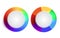 Set of rainbow round banners with place for text.