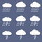 Set of rainy icon for weather or climate project.