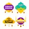 Set of Ramadan Kareem and Ramadan Mubarak Design Vector Template. Flat Design Element for Sticker, Badge, Logo, Banner, Flyer.
