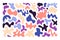 Set random shapes irregular form. Colorful blobs, liquid, colored organic blot smooth form.