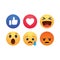 Set of reactions emotion buttons simple flat style vector illustration