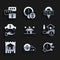Set Real estate, Car rental, Clock, House with dollar, Location key and Price negotiation icon. Vector