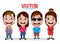 Set of Realistic 3D Boys and Girls Young Adult Kids Characters