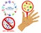 Set of realistic bacteria or various microscopic virus and germs or wash hand concept isolated. eps 10 vector