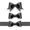 Set of realistic black bows on a transparent background, can be used as a decoration for banners dedicated to black