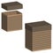 Set of realistic boxes with lid on white background. 3d illustration for design. Open and closed box. n