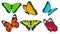 Set of realistic, bright and colorful butterflies, butterfly vector