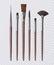 Set of realistic brushes for painting, Paintbrushes on transparent background. Vector illustration