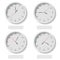 Set of realistic classic round clocks showing various time. World time clock, different time zone vector illustration.