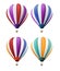 Set of Realistic Colorful Hot Air Balloons Flying