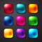 Set of realistic and colorful mobile app buttons. Vector illustration.