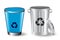 Set of realistic colorful trash bin isolated. eps vector.