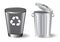 Set of realistic colorful trash bin isolated. eps vector.