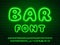 Set of realistic funny green neon font