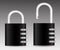 set of realistic golden and silver padlock metal isolated. eps vector