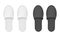Set realistic home hotel slippers vector illustration black and white domestic comfortable footwear
