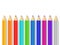 Set of realistic multicolor pencils. Vector illustration