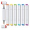 Set realistic multicolored professional art marker with two tips and removable caps. Markers of all colors of the