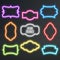 Set of realistic neon frames, vector illustration