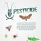 Set of realistic pest insects and template bodycopy vector illustration