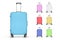 Set of realistic plastic suitcases. Travel bag isolated on white background. Vector Illustration