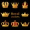 Set of realistic royal golden crowns with Gradient Mesh