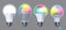 Set of realistic Smart Wifi LED bulb mockups. Eps..