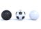 Set of realistic soccer balls or football ball on white background