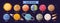 Set of realistic solar system planets isolated