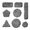 Set of realistic stone buttons and elements