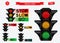 Set of realistic traffic light. easy to modify