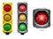 set of realistic traffic light with flash light isolated. Eps Vector..