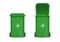 Set realistic trash recycle bin vector illustration. Green waste container environment protection