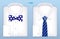 Set of realistic white shirt with tie isolated or formal wear office for employee or classic white shirt tied for men.