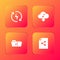 Set Recharging, Cloud download music, Share folder and file icon. Vector