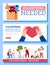 Set of recruitment flyers for volunteer organization flat vector illustration.